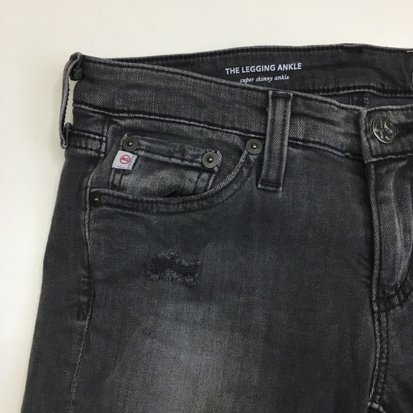 AG ADRIANO GOLDSCHMIED The Legging Ankle Super Skinny Raw Hem Distressed Jeans - Picture 6 of 13